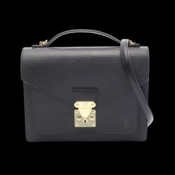 Black Leather Louis Vuitton Monceau
