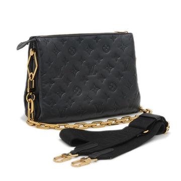 Black Leather Louis Vuitton Coussin