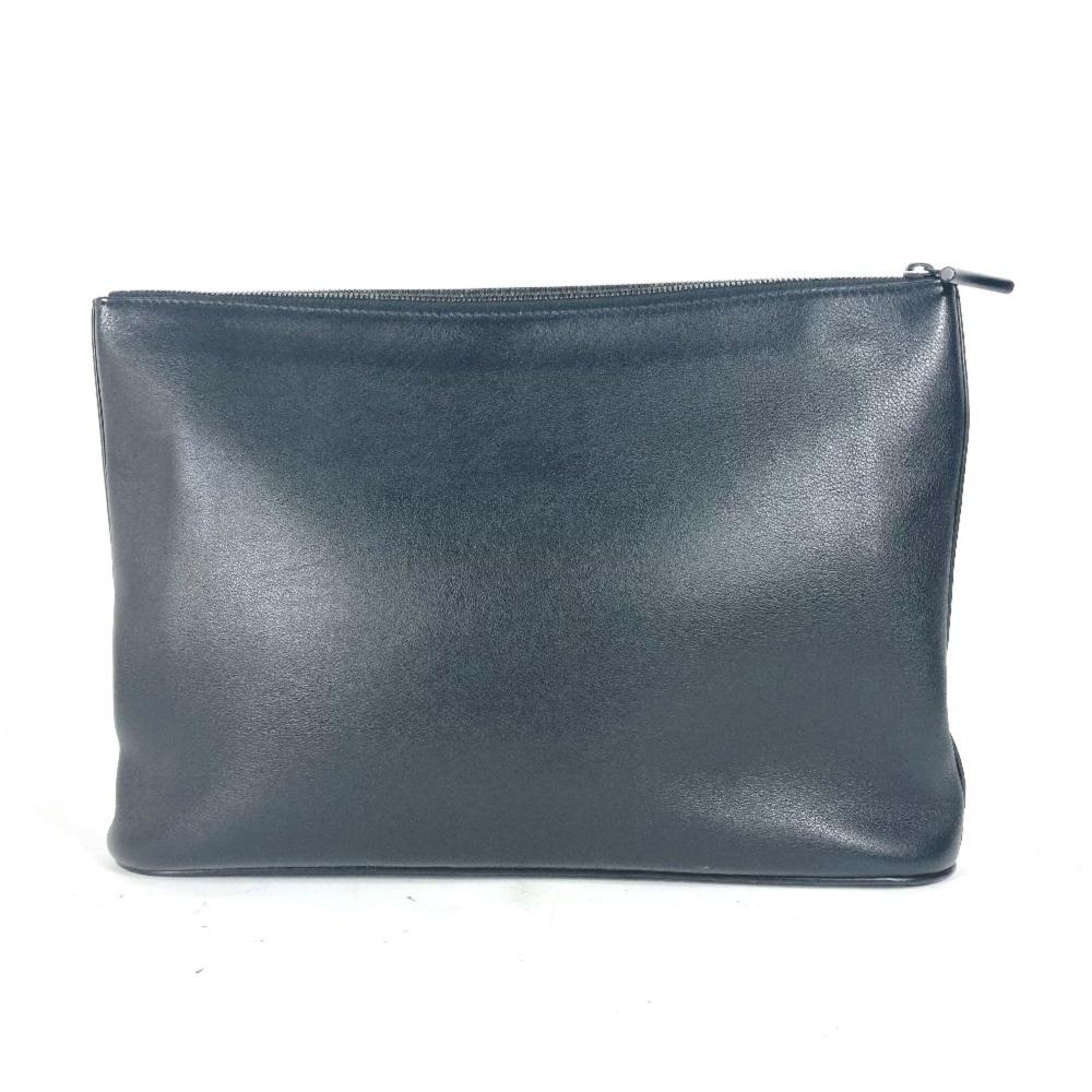 Black Leather Louis Vuitton Clutch