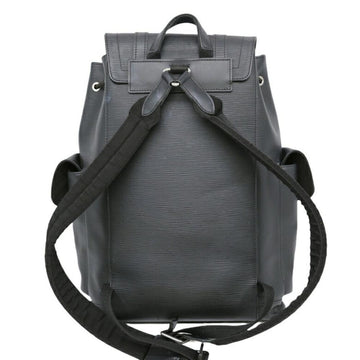 Black Leather Louis Vuitton Christopher Backpacks