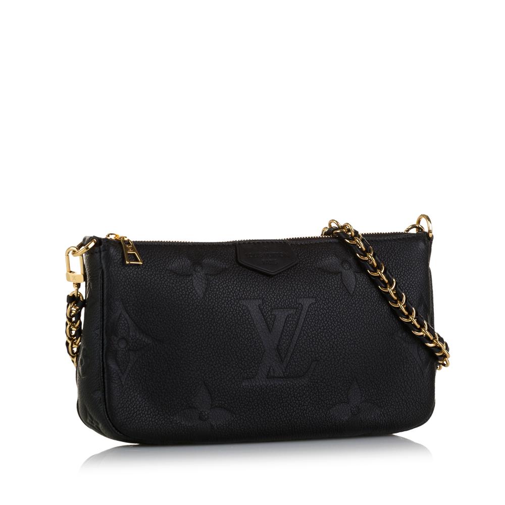 Black Leather Louis Vuitton Pochette Felicie