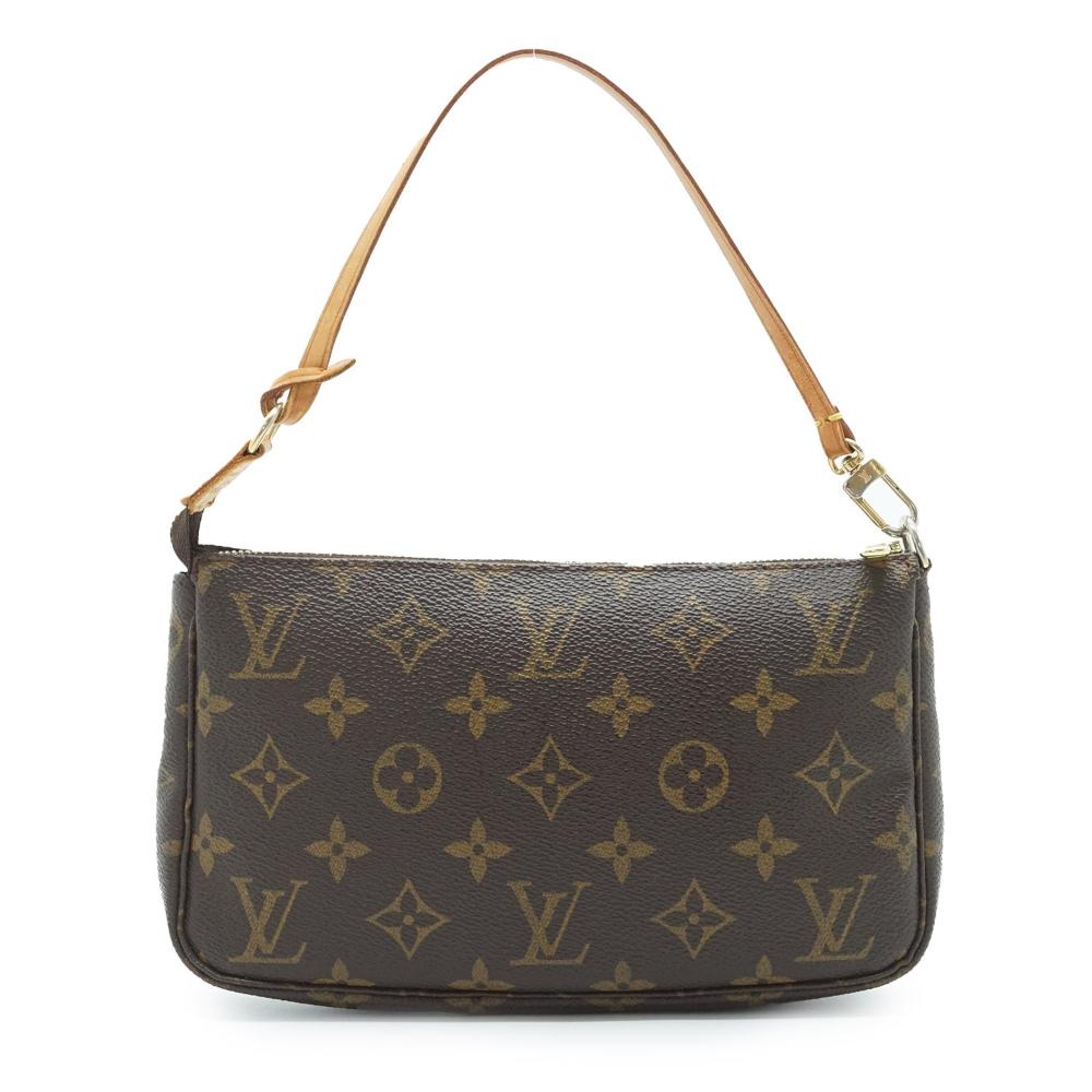 Black Leather Louis Vuitton Pochette Accessoires