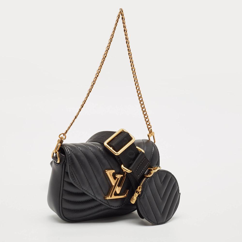 Black Leather Louis Vuitton Shoulder Bags