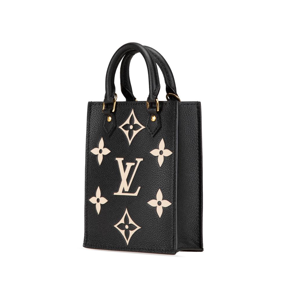 Black Leather Louis Vuitton Sac Plat