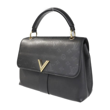 Black Leather Louis Vuitton Handbag