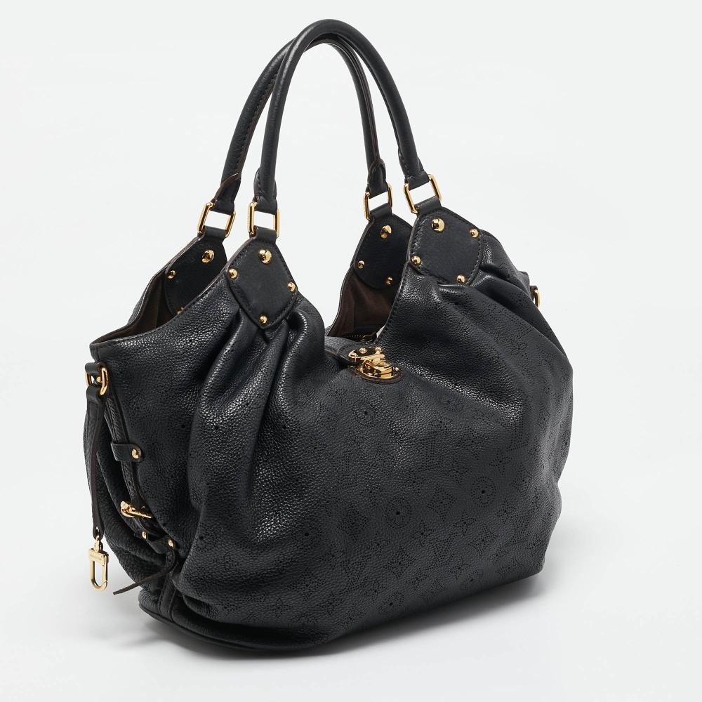 Black Leather Louis Vuitton Mahina