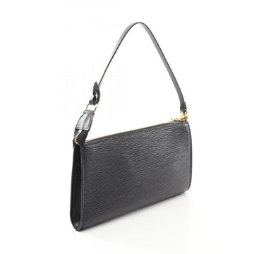 Black Leather Louis Vuitton Pochette Accessoires