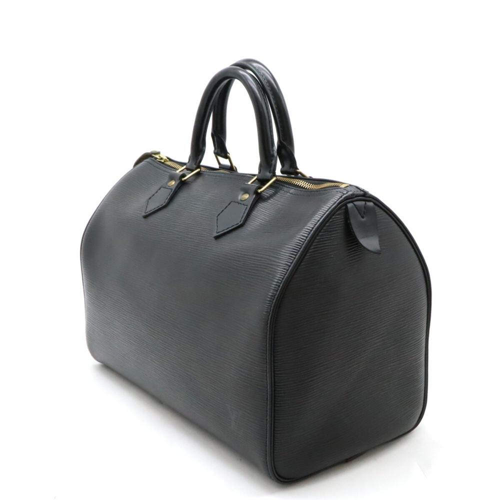 Black Leather Louis Vuitton Handbag