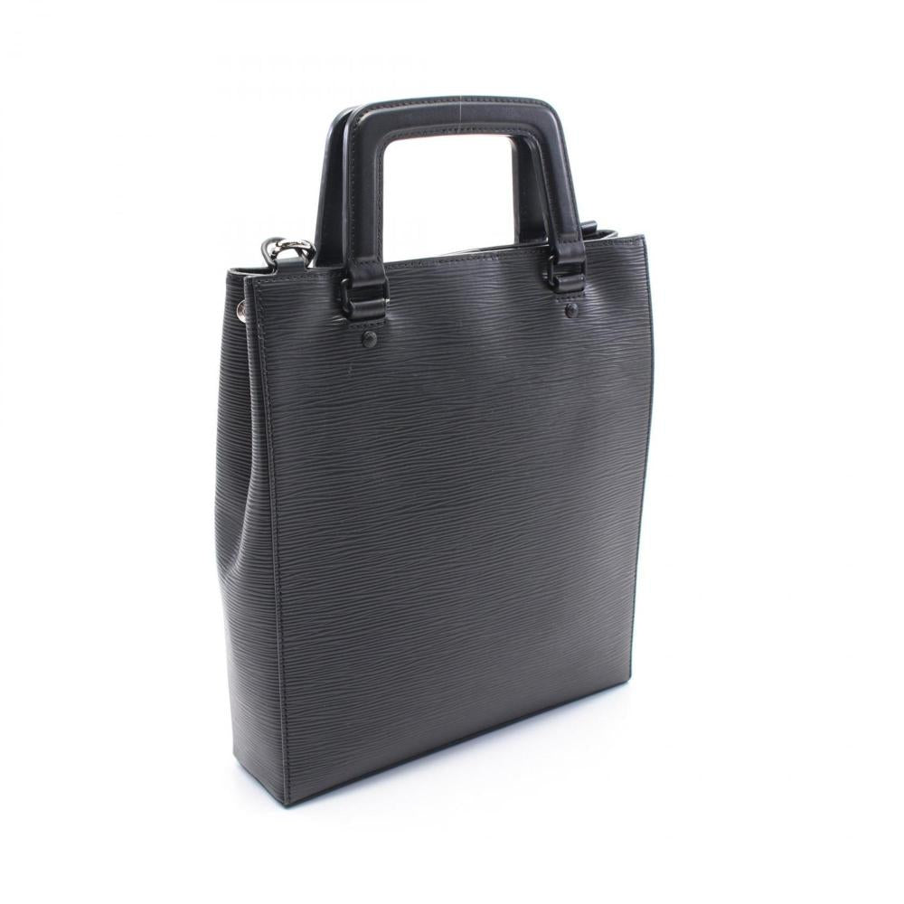 Black Leather Louis Vuitton Sac Plat