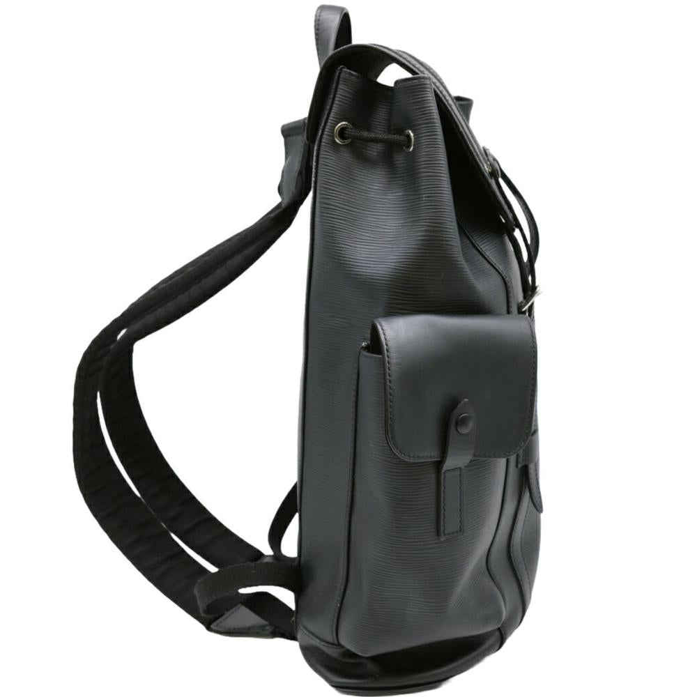Black Leather Louis Vuitton Christopher Backpacks