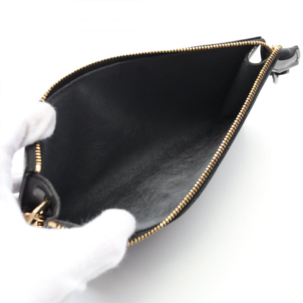 Black Leather Louis Vuitton Pochette Accessoires