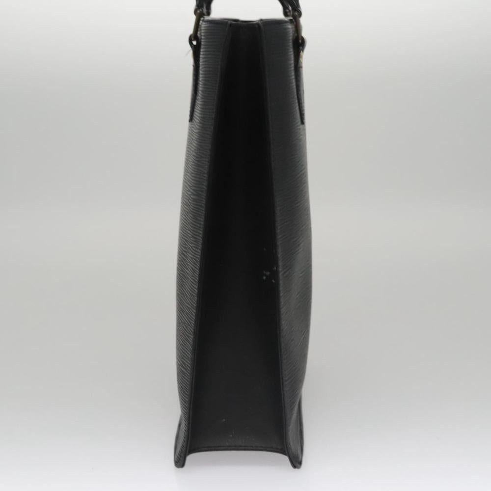 Black Leather Louis Vuitton Sac Plat