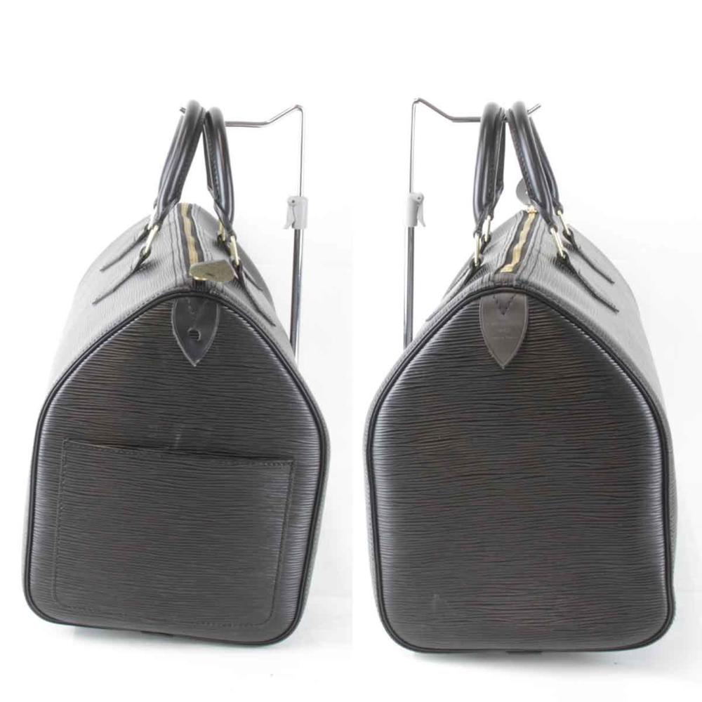 Black Leather Louis Vuitton Handbag