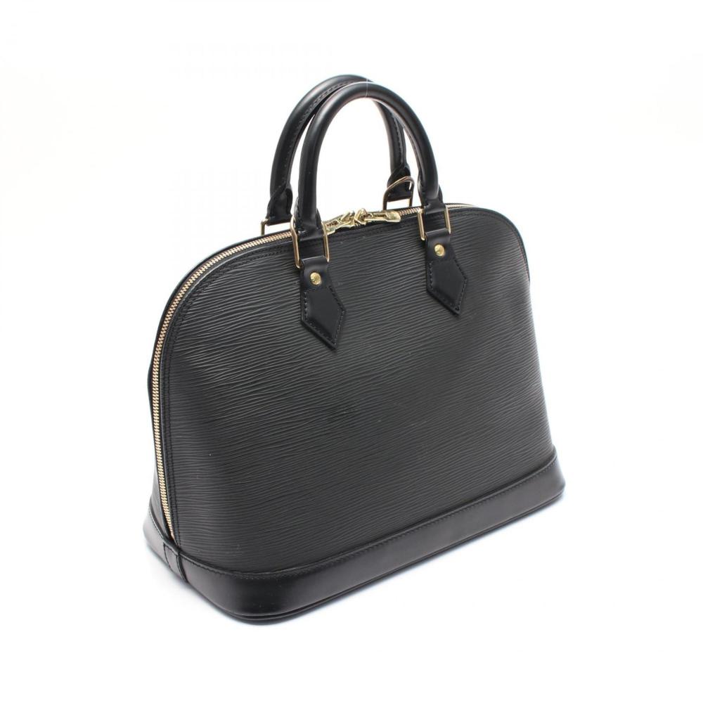 Black Leather Louis Vuitton Handbag