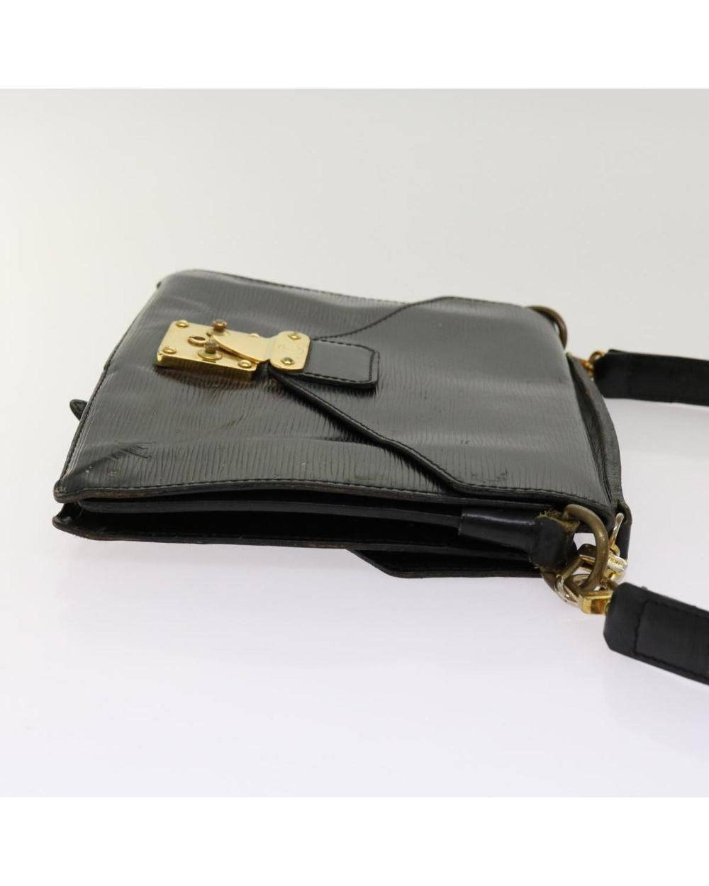Black Leather Louis Vuitton Handbag