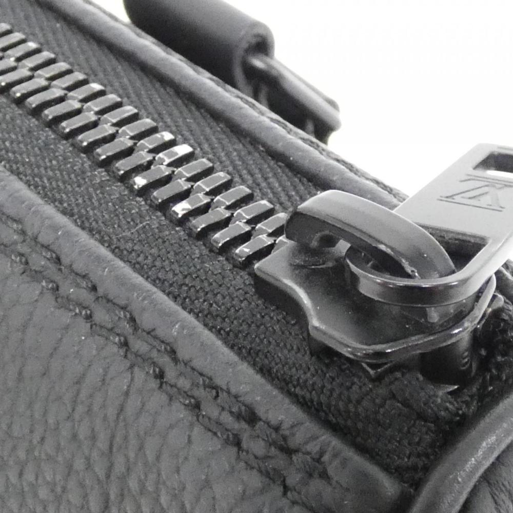 Black Leather Louis Vuitton Keepall