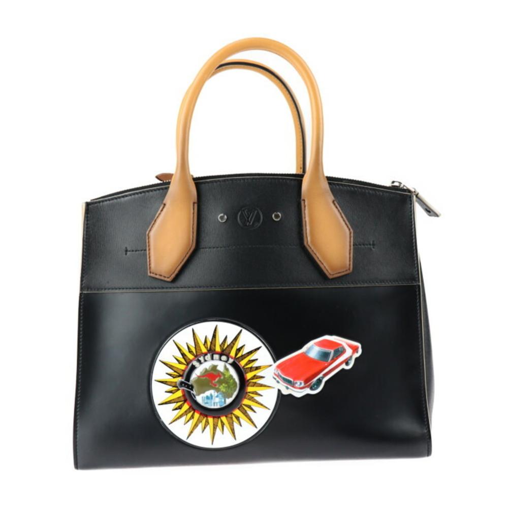 Black Leather Louis Vuitton Handbag