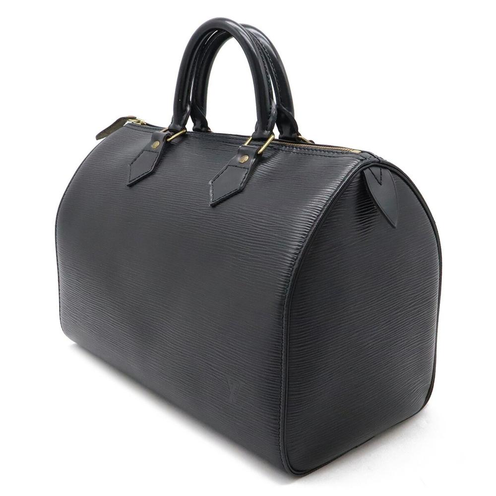 Black Leather Louis Vuitton Handbag