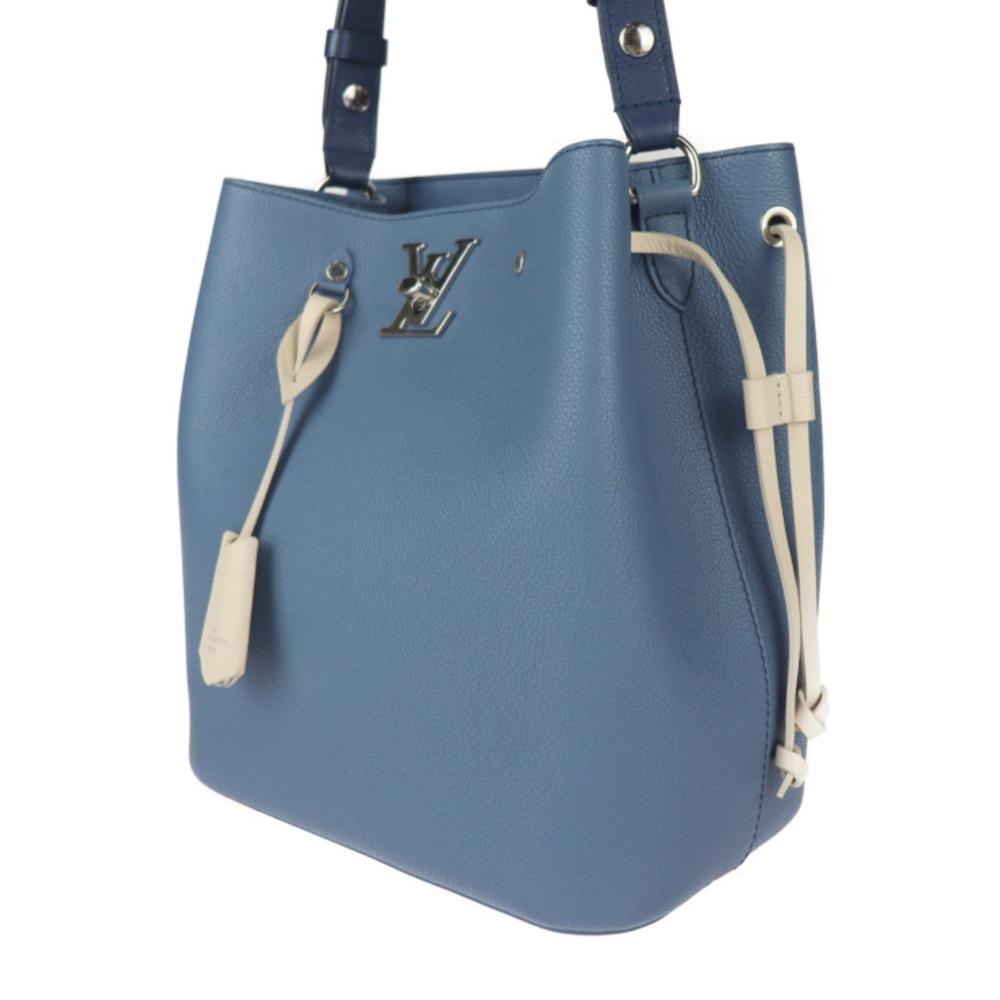 Blue Leather Louis Vuitton Bucket Bag