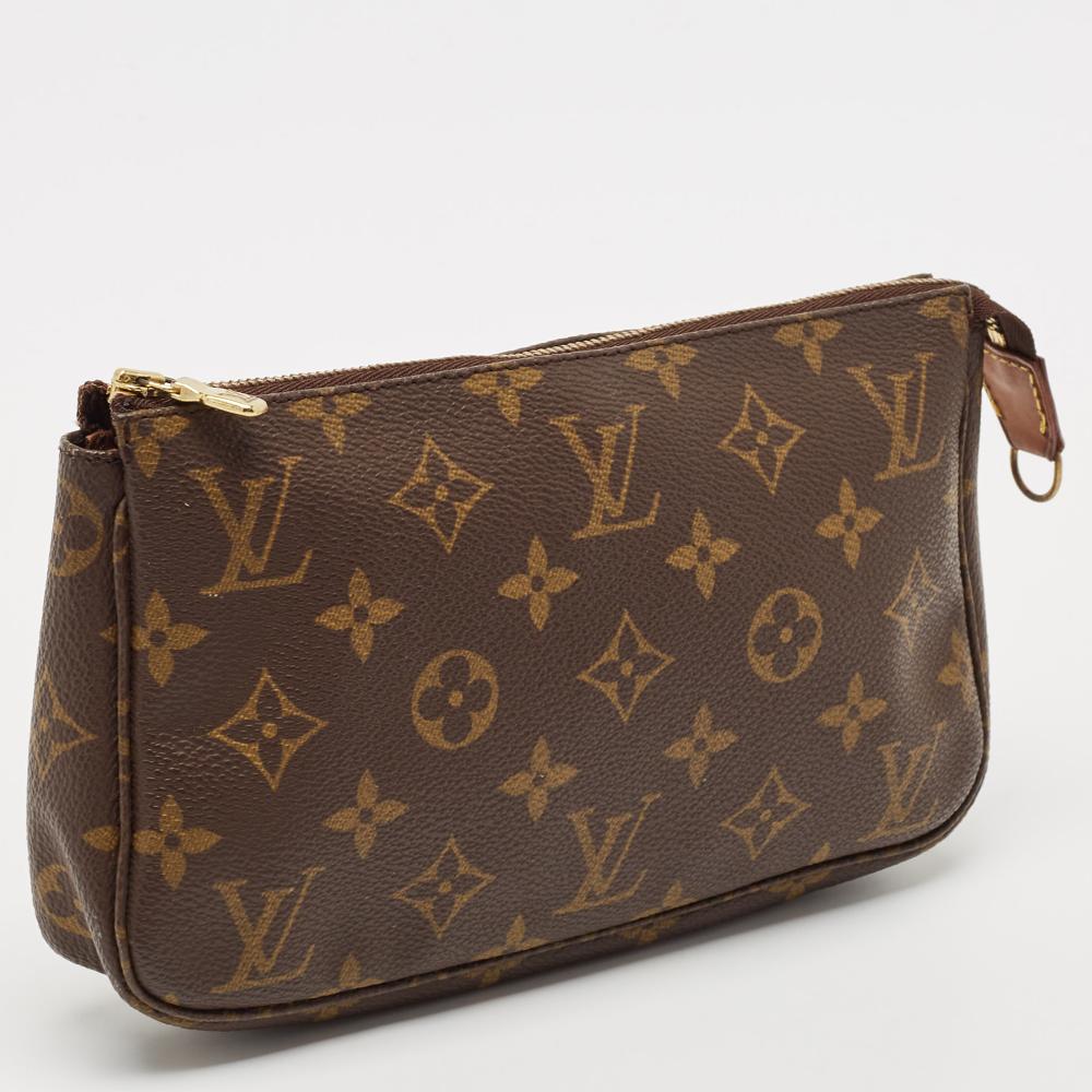 Brown Canvas Louis Vuitton Pochette Accessoires