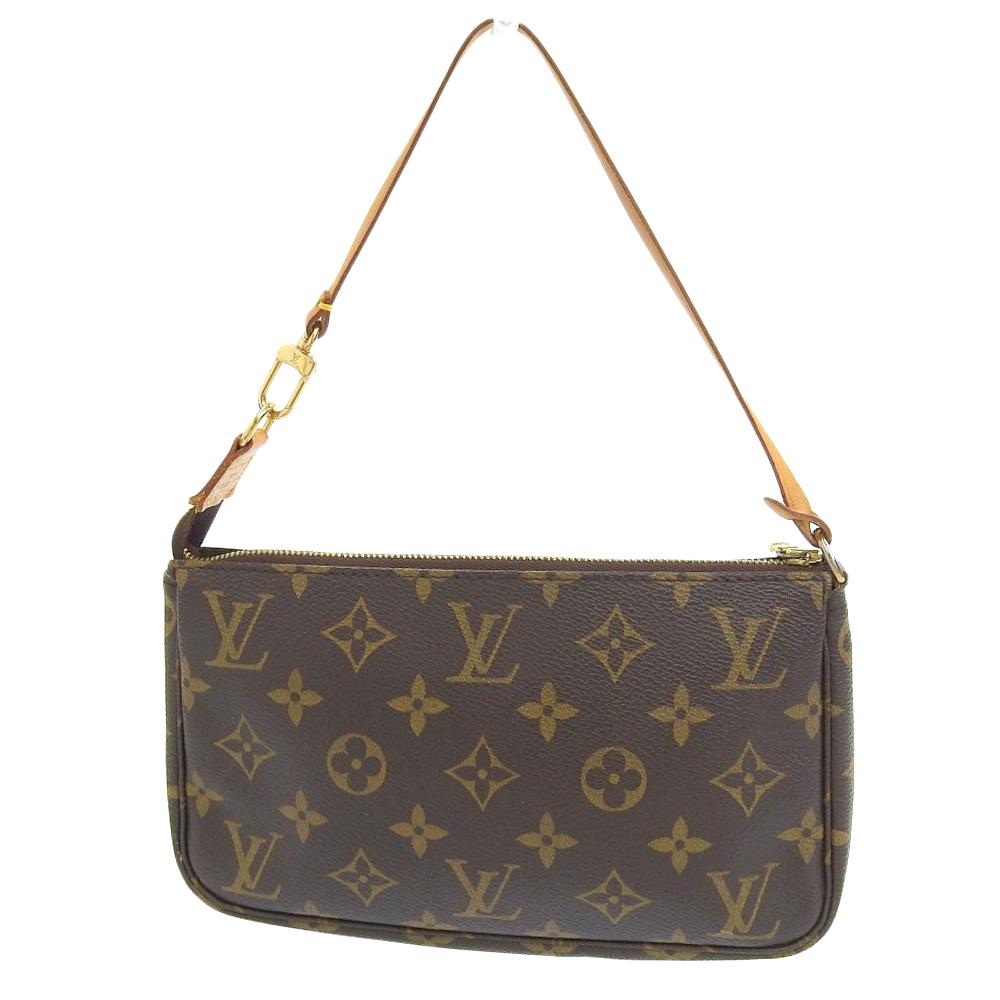 Brown Canvas Louis Vuitton Pochette Accessoires