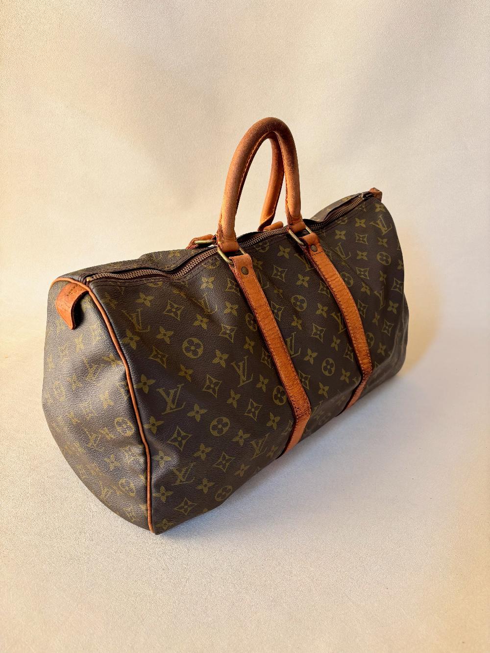 Brown Canvas Louis Vuitton Keepall