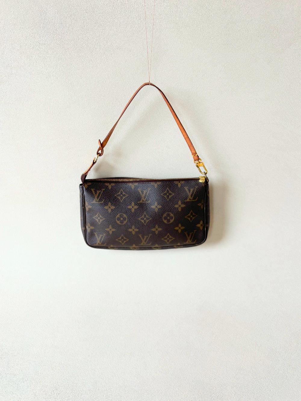 Brown Canvas Louis Vuitton Pouch