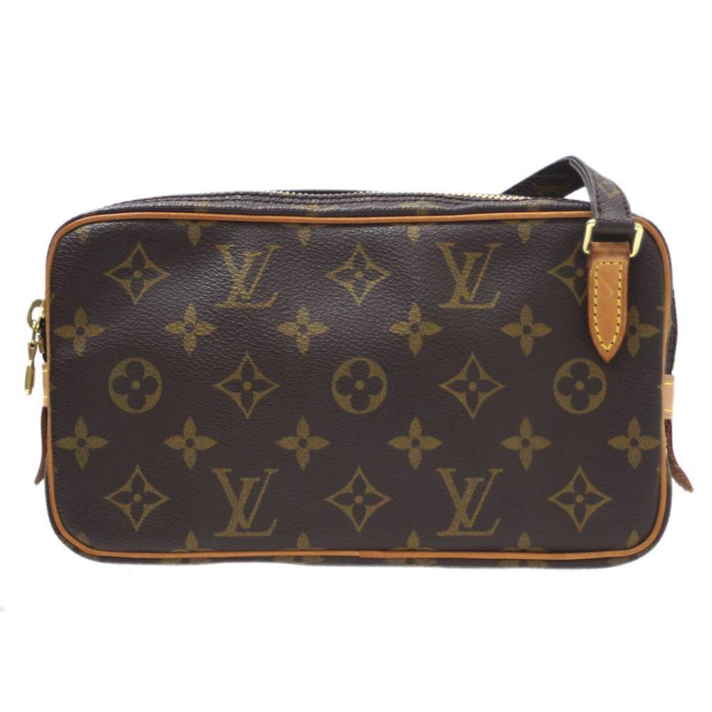 Brown Canvas Louis Vuitton Pochette Marly Bandouliere
