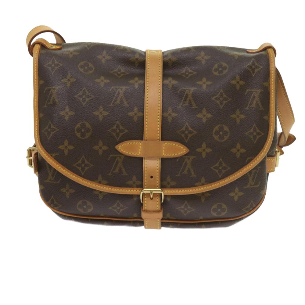 Brown Canvas Louis Vuitton Saumur