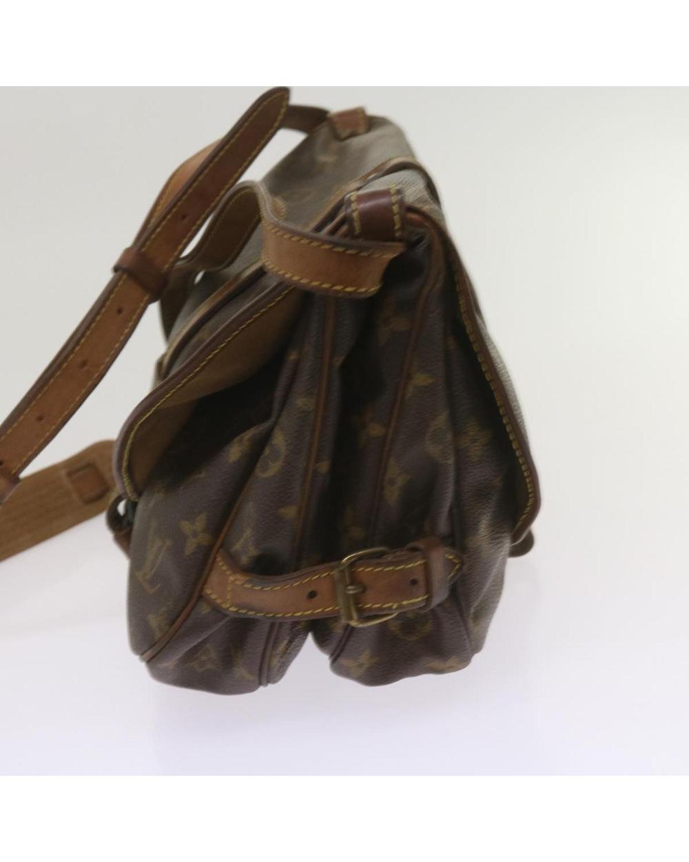 Brown Canvas Louis Vuitton Saumur