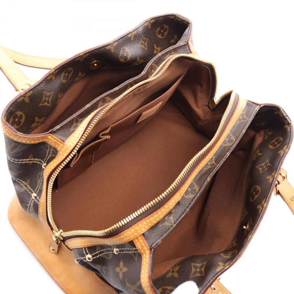 Brown Canvas Louis Vuitton Sac Riveting