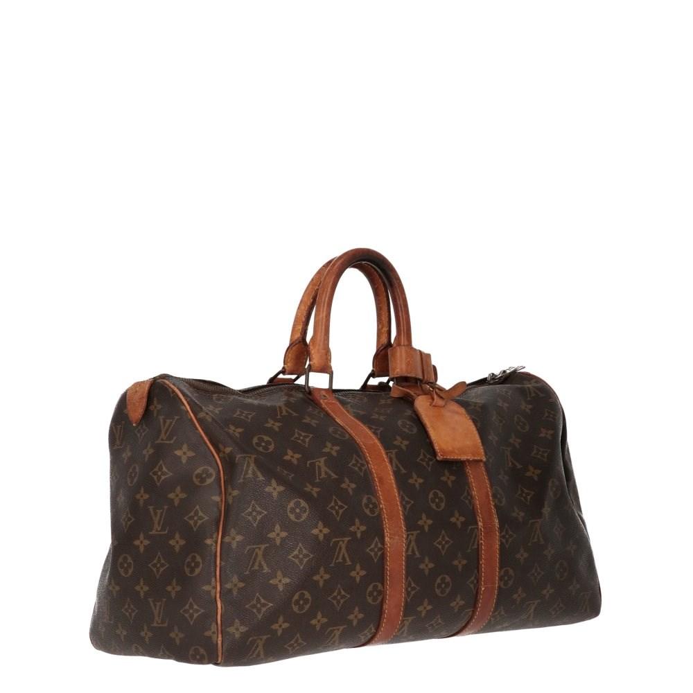 Brown Canvas Louis Vuitton Keepall