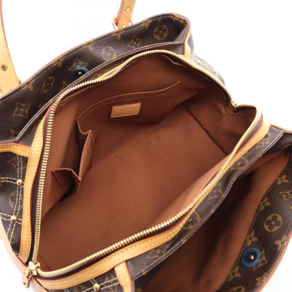 Brown Canvas Louis Vuitton Sac Riveting