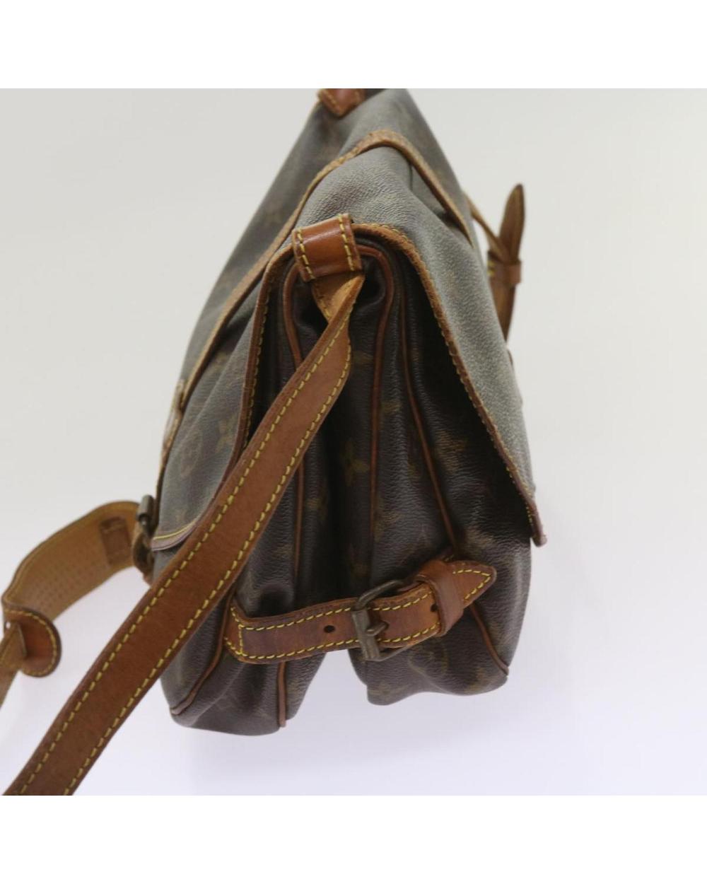 Brown Canvas Louis Vuitton Saumur