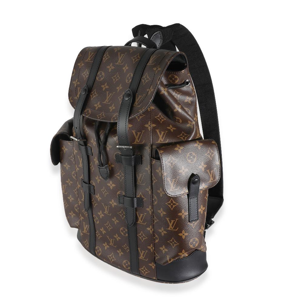 Brown Canvas Louis Vuitton Christopher Backpacks