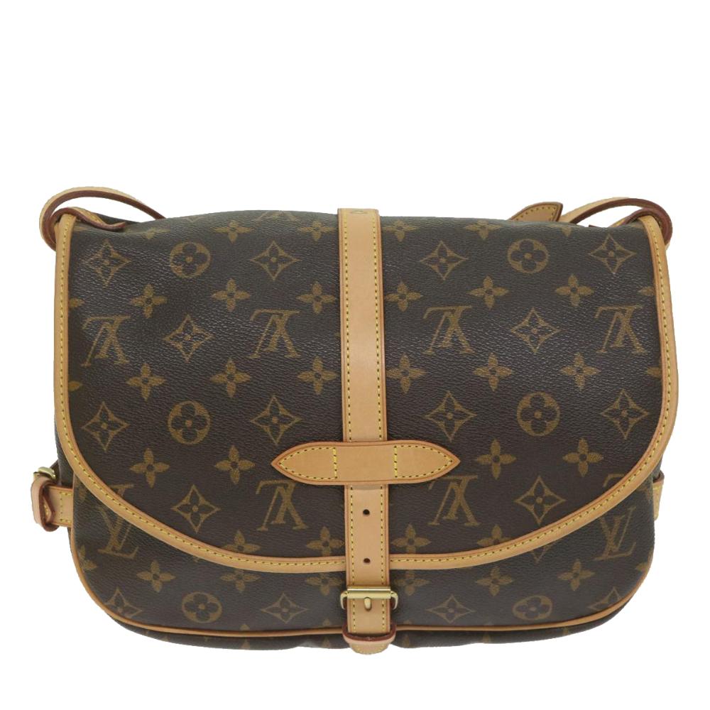 Brown Canvas Louis Vuitton Saumur