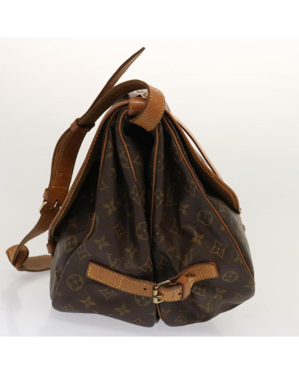 Brown Canvas Louis Vuitton Saumur