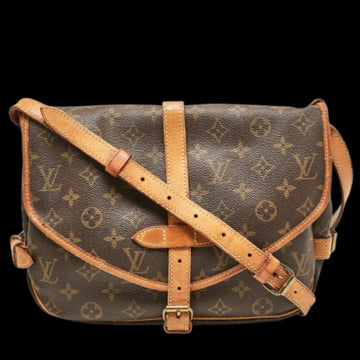 Brown Coated Canvas Louis Vuitton Saumur