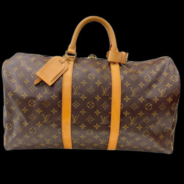 Brown Leather Louis Vuitton Keepall