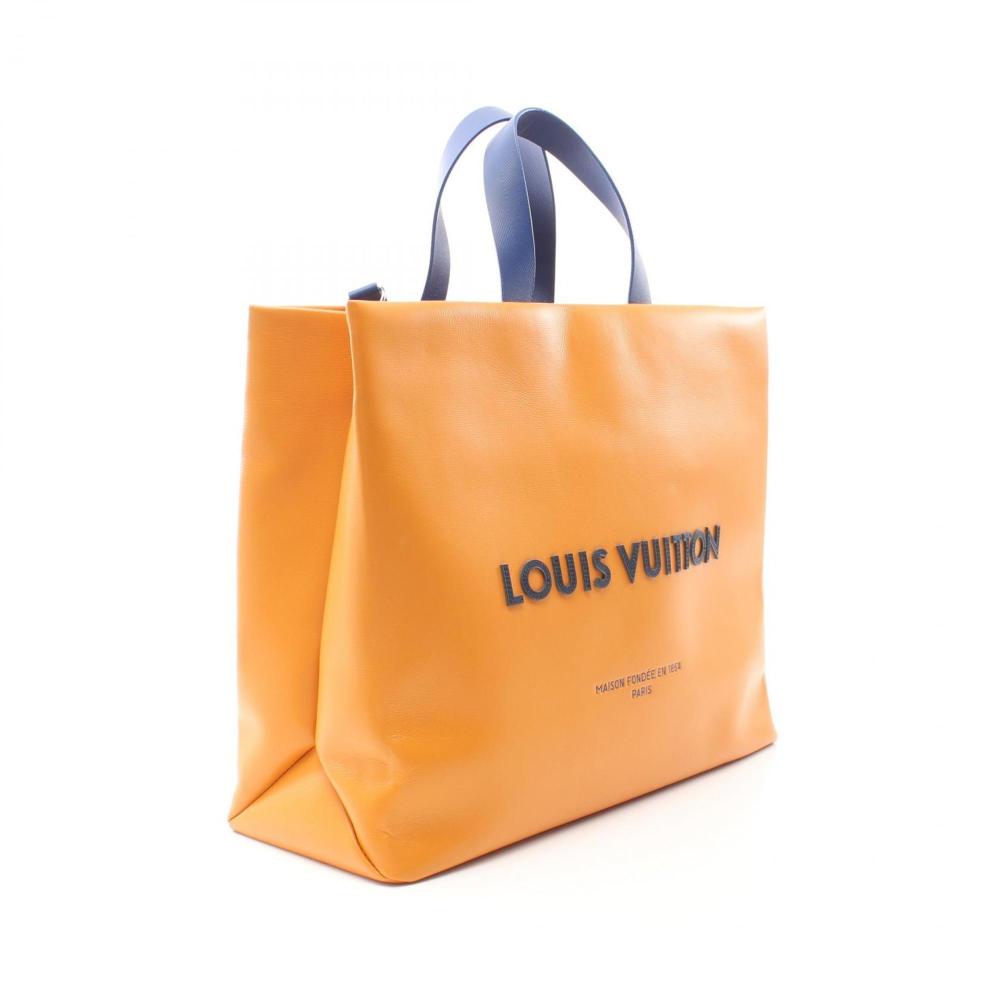Orange Leather Louis Vuitton Shopper