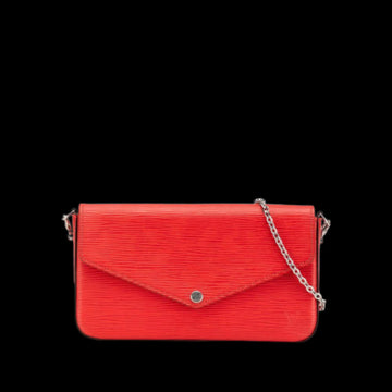 Red Leather Louis Vuitton Pochette Felicie