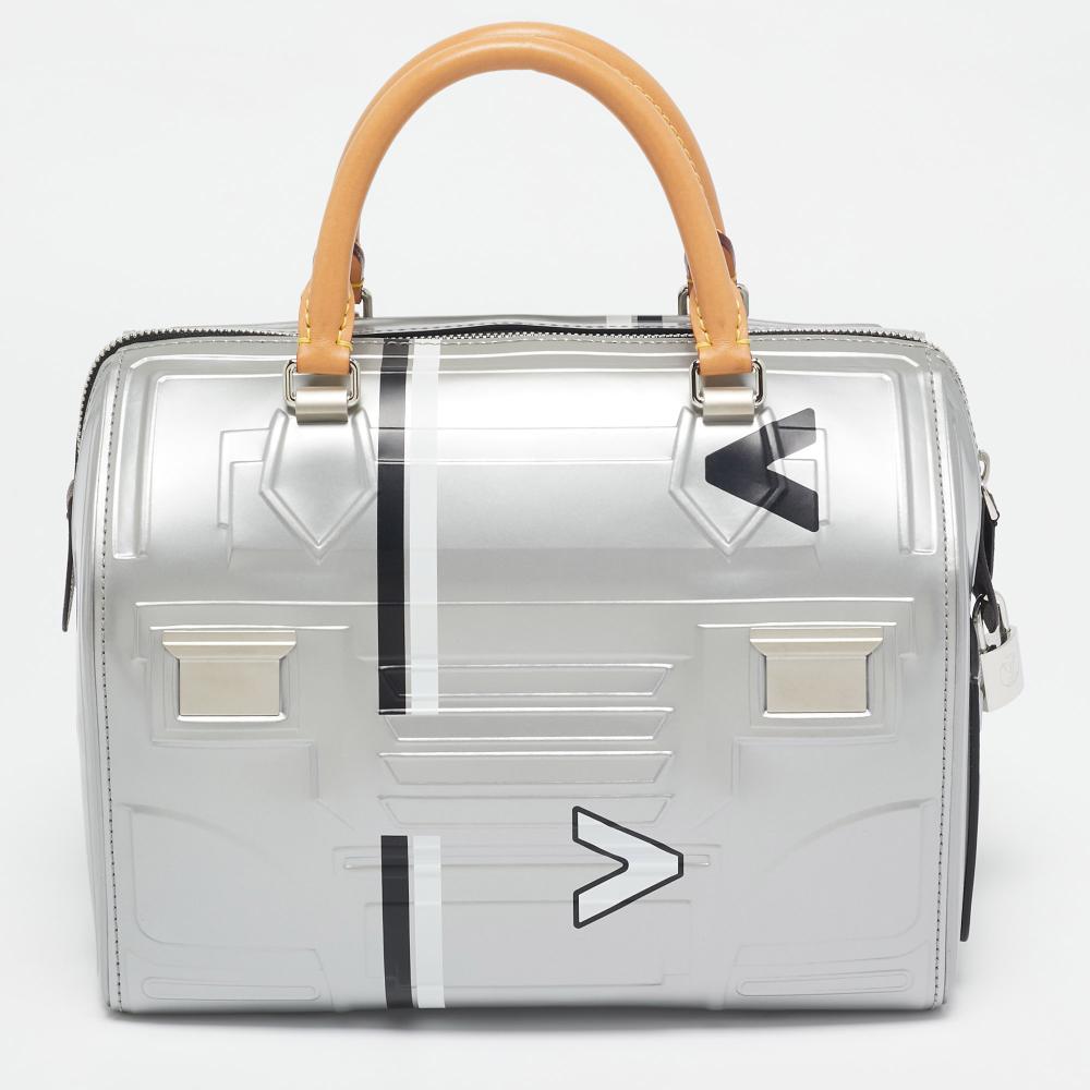 Silver Leather Louis Vuitton Speedy