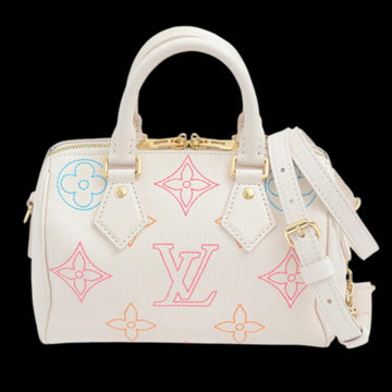 White Leather Louis Vuitton Speedy