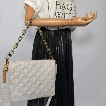 White Leather Louis Vuitton Crossbody Bag