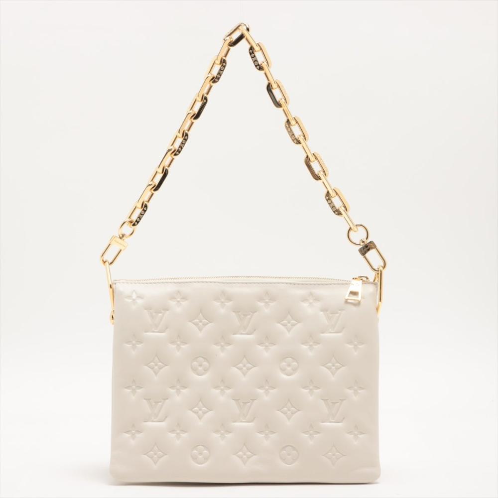 White Leather Louis Vuitton Crossbody Bag