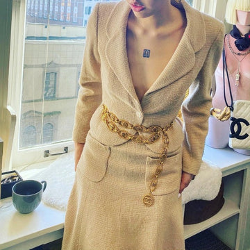 CHANEL wool skirt suit