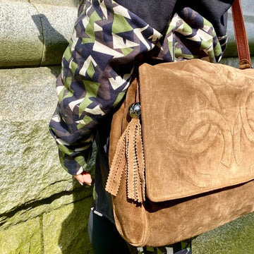 CHANEL TRIPLE CC MESSENGER SUEDE crossbody bag