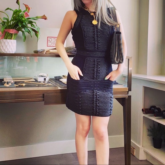 BALMAIN × H&M black Velvet dress