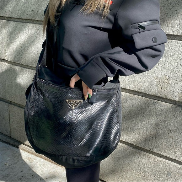 PRADA unisex nylon crossbody bag
