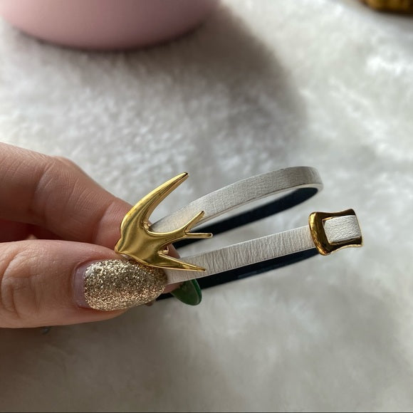 MCQUEEN SWALLOW LEATHER BRACELET